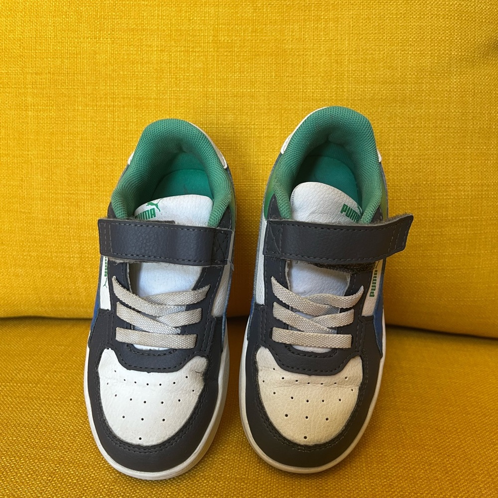 Puma Kids Sneakers - Black, Green, and White